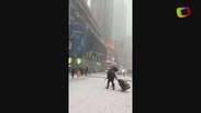 EUA: leitora filma tempestade de neve em Nova York