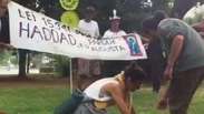 Parque Augusta: manifestantes plantam mudas em protesto