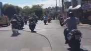 Motoqueiros circulam por Cuiabá protestando contra Dilma