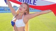 Que torcida! Modelo declara amor por Chile na Copa América