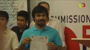 Manny Pacquiao apresenta sua candidatura ao Senado das Filipinas