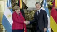 Macri recebe Merkel na Casa Rosada para reunião sobre G20