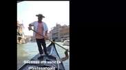 Luciano Huck grava gondoleiro em Veneza cantando música de Ivete Sangalo. Vídeo!