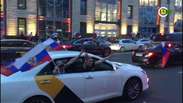  Russos enlouquecem nas ruas de Moscou para celebrar classificação às quartas