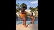 Anitta dança funk na piscina com Jojo Toddynho em dia de folga. Vídeo!
