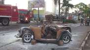 Vídeo: caminhão desgovernado arrasta carros e explode em Foz do Iguaçu