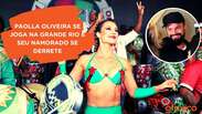 Carnaval! Paolla Oliveira samba no ensaio da Grande Rio e namorado se derrete