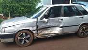 Batida entre dois carros deixa mulher ferida no bairro Cascavel Velho 
