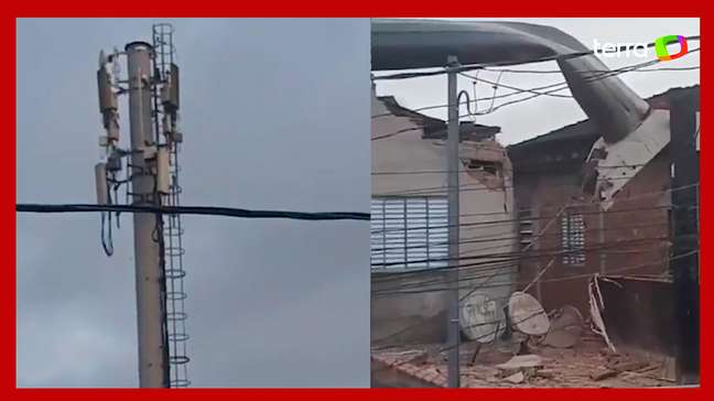 Torre de telefone cai em casas e deixa desalojados em SP