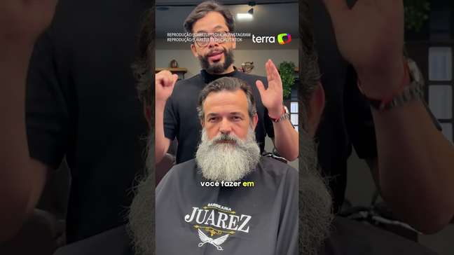 Barbeiro viraliza ao 'transformar clientes' usando técnicas de visagismo em MT #shorts