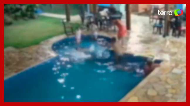  Vídeo mostra momento em que noiva cai na piscina durante casamento em Limeira