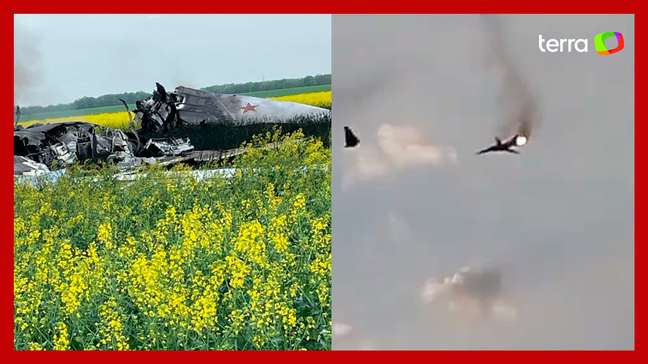 Vídeo mostra queda de avião supersônico russo derrubado pela Ucrânia