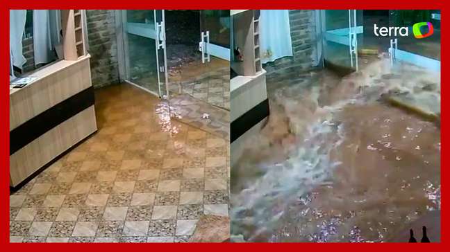 RS: câmera de segurança registra água inundando casa em poucos minutos