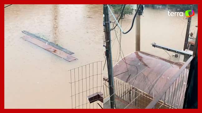 Morador de São Leopoldo documenta aumento da enchente no município 