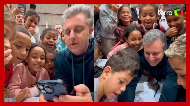 Luciano Huck faz surpresa para criançasbet virtualabrigo no RS
