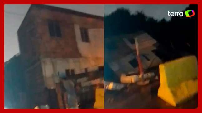 Vídeo mostra o momento em que casa desaba na Bahia