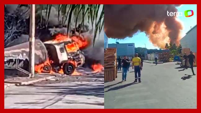Carreta carregada com oxigênio explode em Vespasiano (MG); vídeos mostram correria