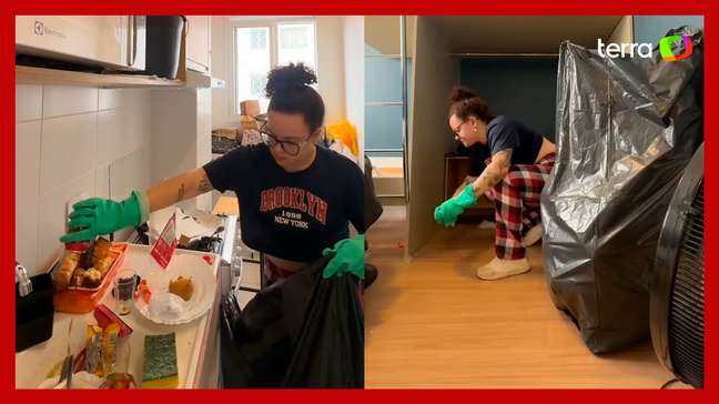 Dona de apartamento deixado com lixo e sujeira por hóspedes mostra limpeza: 'Falta de respeito'