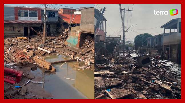 Novas imagens mostram destruição causada pela enchente em bairro de Porto Alegre