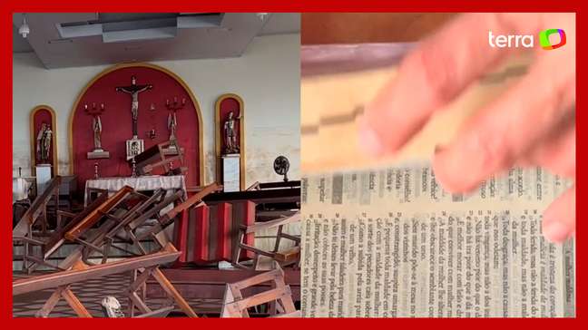 Religiosos encontram bíblias e imagens intactas em capela tomada pelas águas no RS