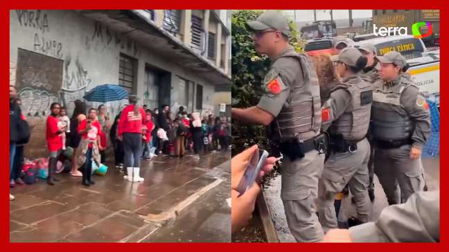 PM promove reintegração de posse em meio a chuva em Porto Alegre