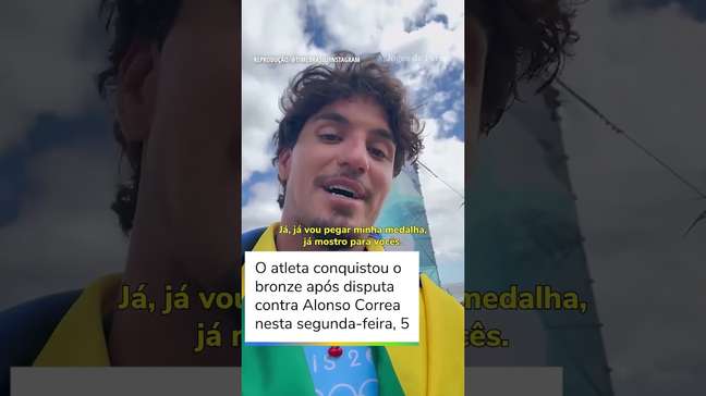 Após enfrentar mar sem ondas, Medina conquista bronze e manda recado: 'Muito feliz'