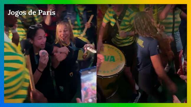 Time de ginástica artística é recebido com festa por brasileiros em Paris