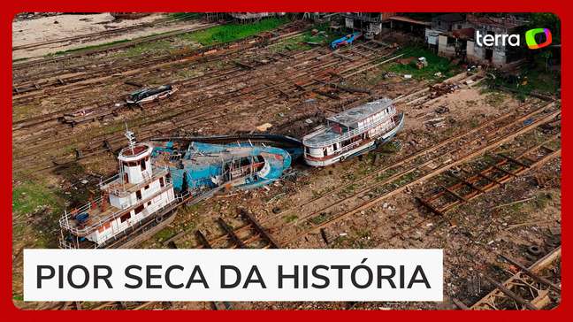 Rio Negro atinge menor nível em 122 anos em meio a seca histórica