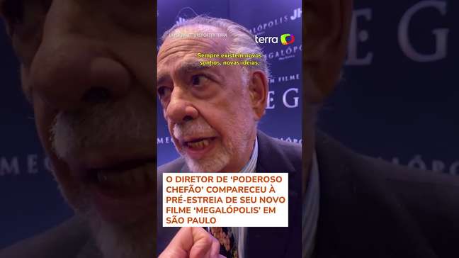 'Sempre há novos sonhos e novas ideias', diz Coppola sobre futuro no cinema