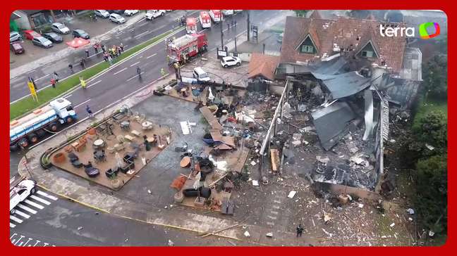 Imagens aéreas mostram destruição causada por queda de aviãocampo minado cassinoGramado (RS)