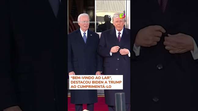 Biden recebe Donald Trump na Casa Branca antes de cerimônia de posse #shorts