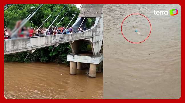 Vídeo mostra momento em que homem pula de ponte e some em Piracicaba (SP)