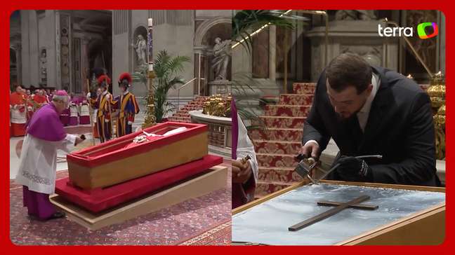 Veja o momento em que caixão do papa Francisco é fechado após término do velório no Vaticano
