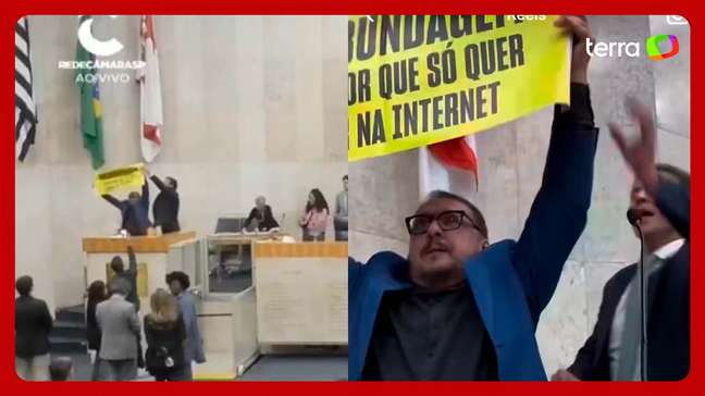 Vereadores brigam por cartaz em sessão sobre reajuste de servidores de SP