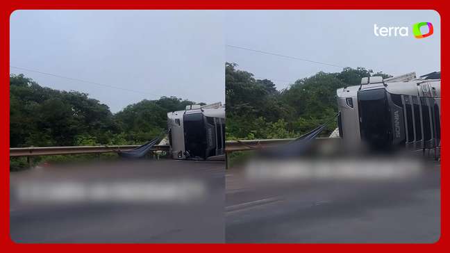 Motorista de caminhão dorme em rede após acidente e cena viraliza
