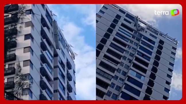 Andaime cede e deixa operários pendurados no 20º andar de um prédio no Rio