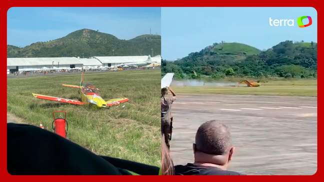 Avião colide com pássaro e faz pouso de emergência durante evento no Rio