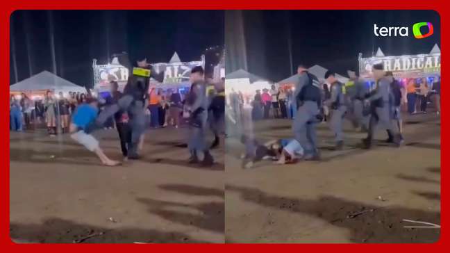 Policial dá ‘voadora’ para separar homens que trocavam socos em festa no Espírito Santo