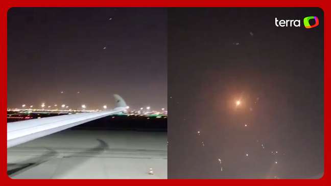 Vídeos mostram mísseis iranianos lançados contra bases dos EUA cruzando o céu do Catar