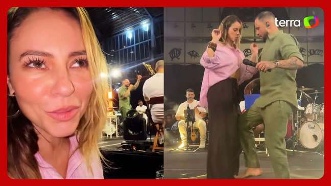 Paolla Oliveira e Diogo Nogueira dão show de dança em pagode no RJ