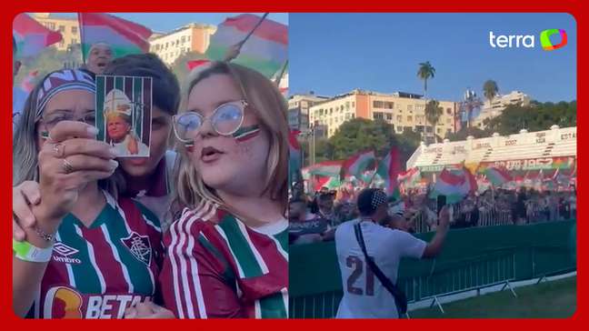 Oração para João Paulo II e otimismo: torcida do Fluminense se reúne nas Laranjeiras para a semi do Mundial