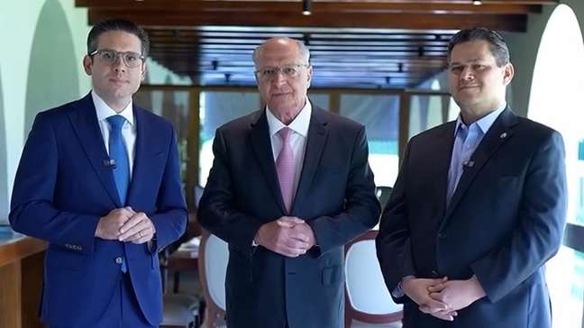 Após reunião, Alckmin, Alcolumbre e Motta dizem estar unidos por soberania
