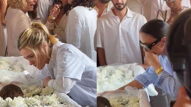 Amigas próximas, Carol Dieckmmann e Ivete choram durante velório de Preta Gil