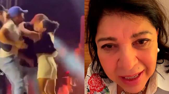  Roberta Miranda se defende após chutar homem que invadiu palco durante show no Ceará: ‘Me assustei’