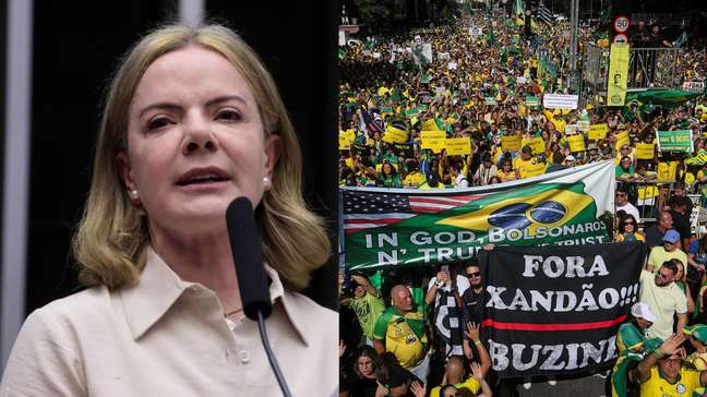 Gleisi Hoffmann chama de 'escárnio' bandeiras do Brasil em atos pró-Bolsonaro: ‘Nunca foram patriotas’