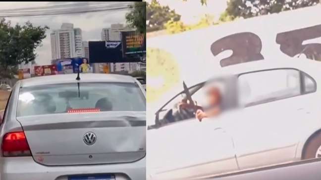 Motorista aponta facão e ameaça mulher em outro carro enquanto dirigia no DF