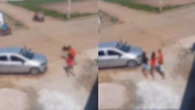Homem agride mulher e filha no meio da rua em cidade da Paraíba