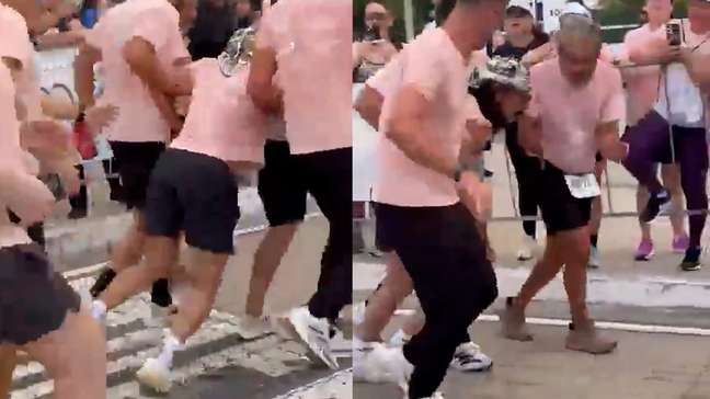 Bell Marques passa mal durante corrida em Fortaleza e precisa ser amparado: 'Estômago ficou ruim'