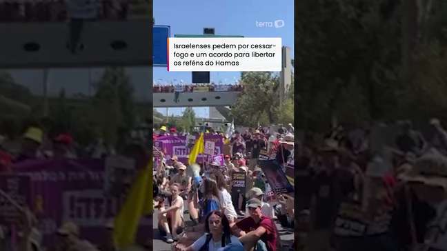 Manifestantes de Israel protestam pelo fim da guerra em Gaza #shorts