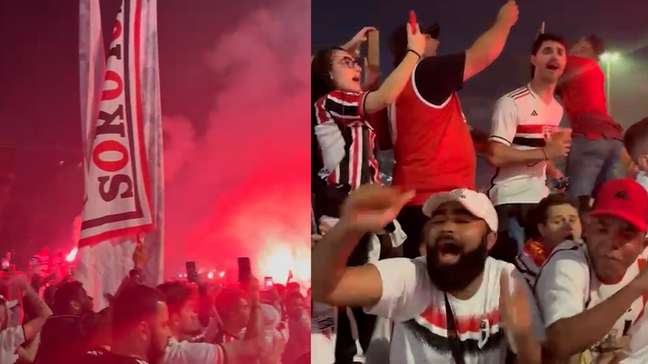 Torcida recebe elenco do São Paulo com festa